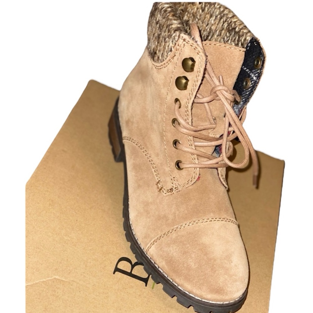 Bjorndal Phoebe Leather Lace Boots 352534 Brown/Tan Combat Boots
